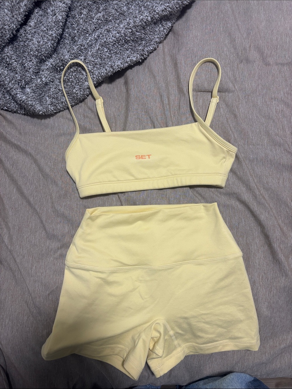 Light Yellow SET Brami and biker shorts